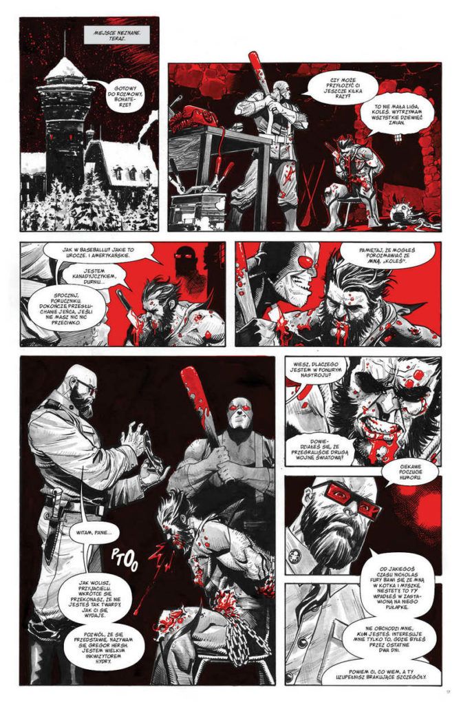 "Wolverine. Czerń, biel i krew" - przykładowa strona